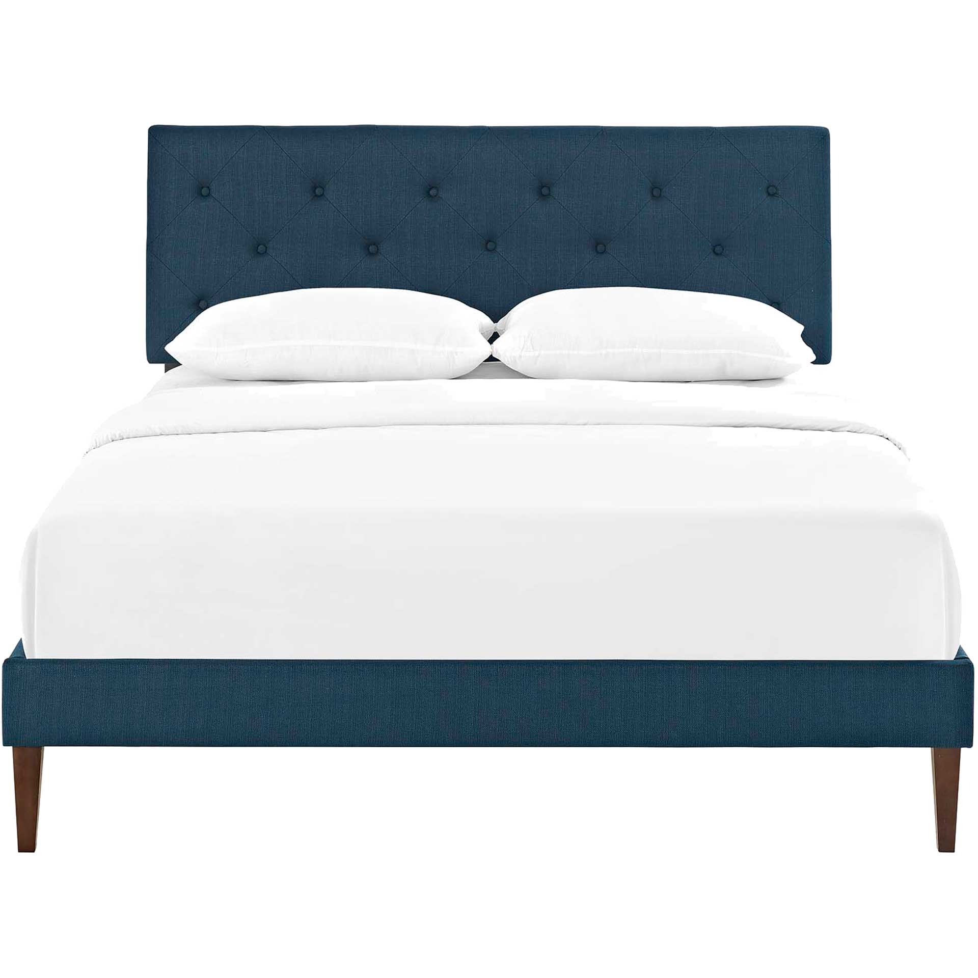 Terry Fabric Platform Bed Azure