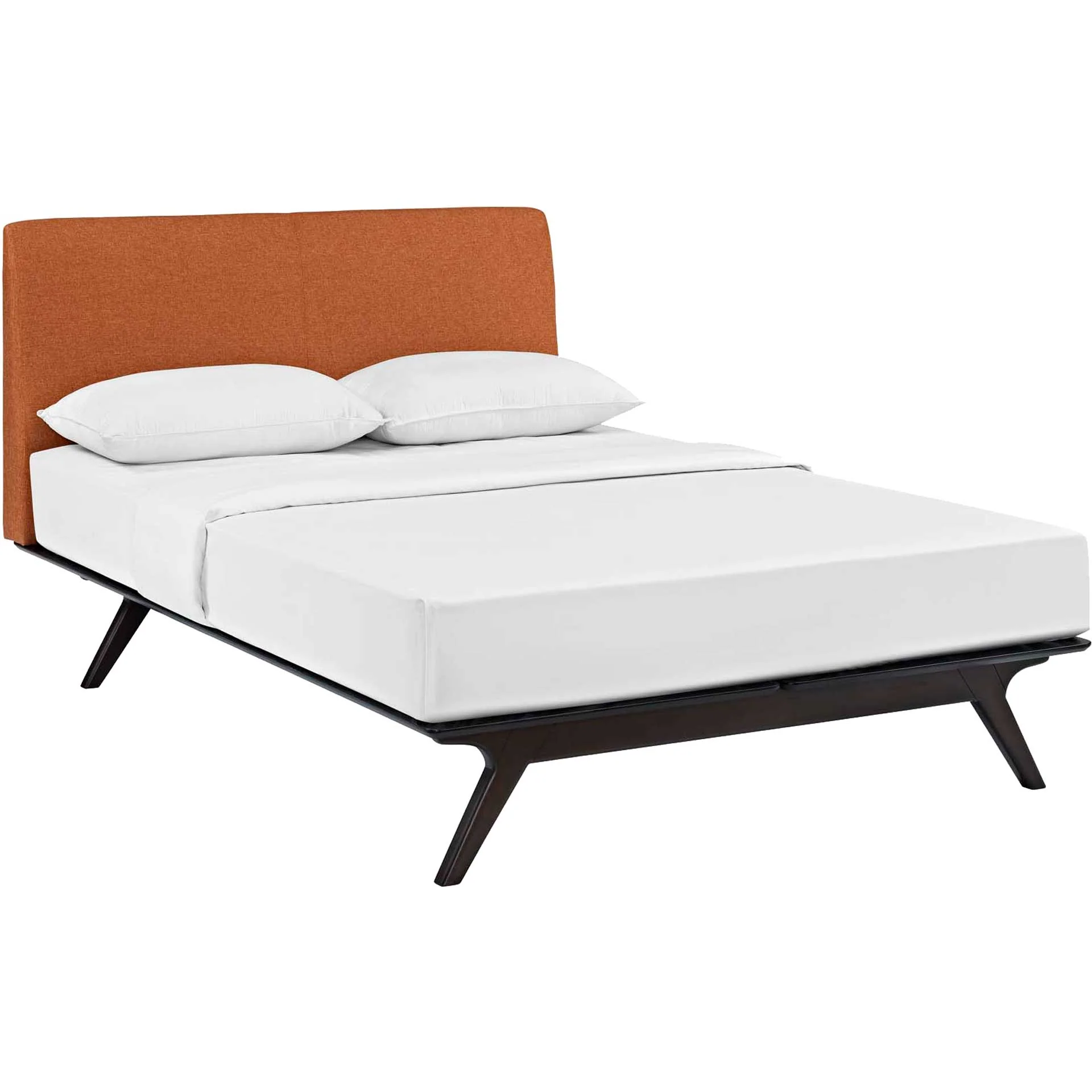 Thames Wood Bed Cappuccino/Orange