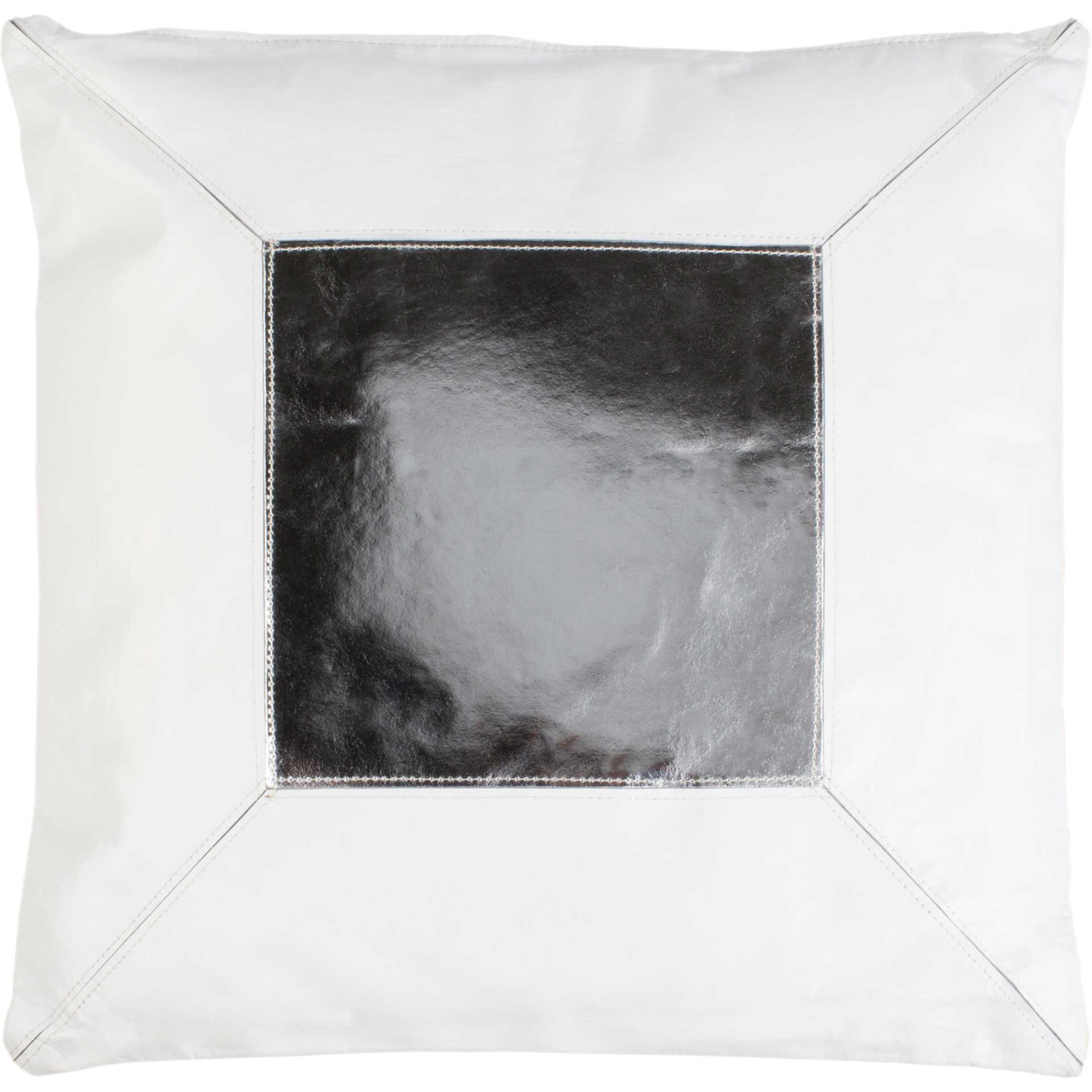 Tichka Cowhide Pillow White/Silver