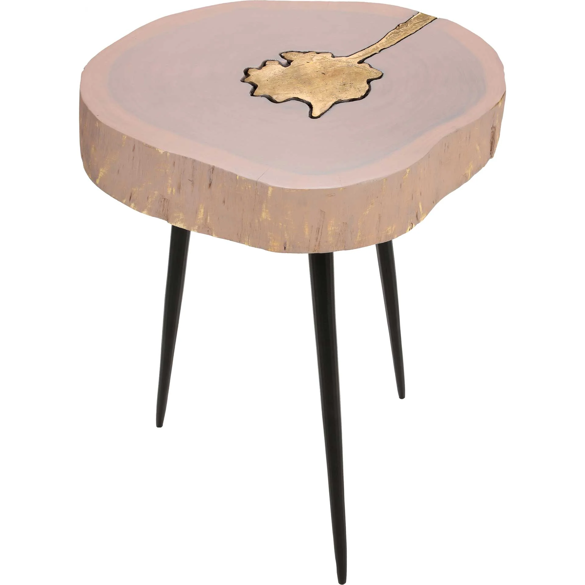 Tieton Side Table Pink/Brass