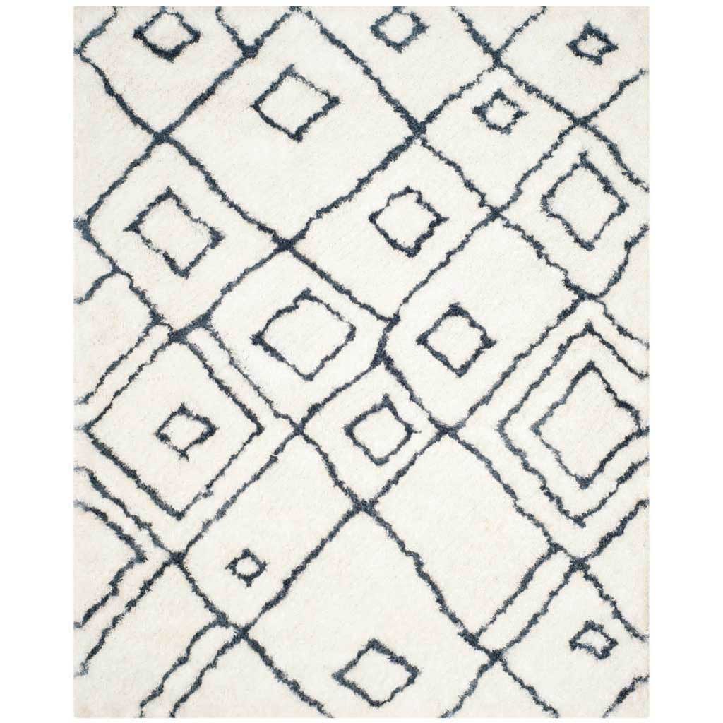 Toronto Shag Ivory/Blue Area Rug