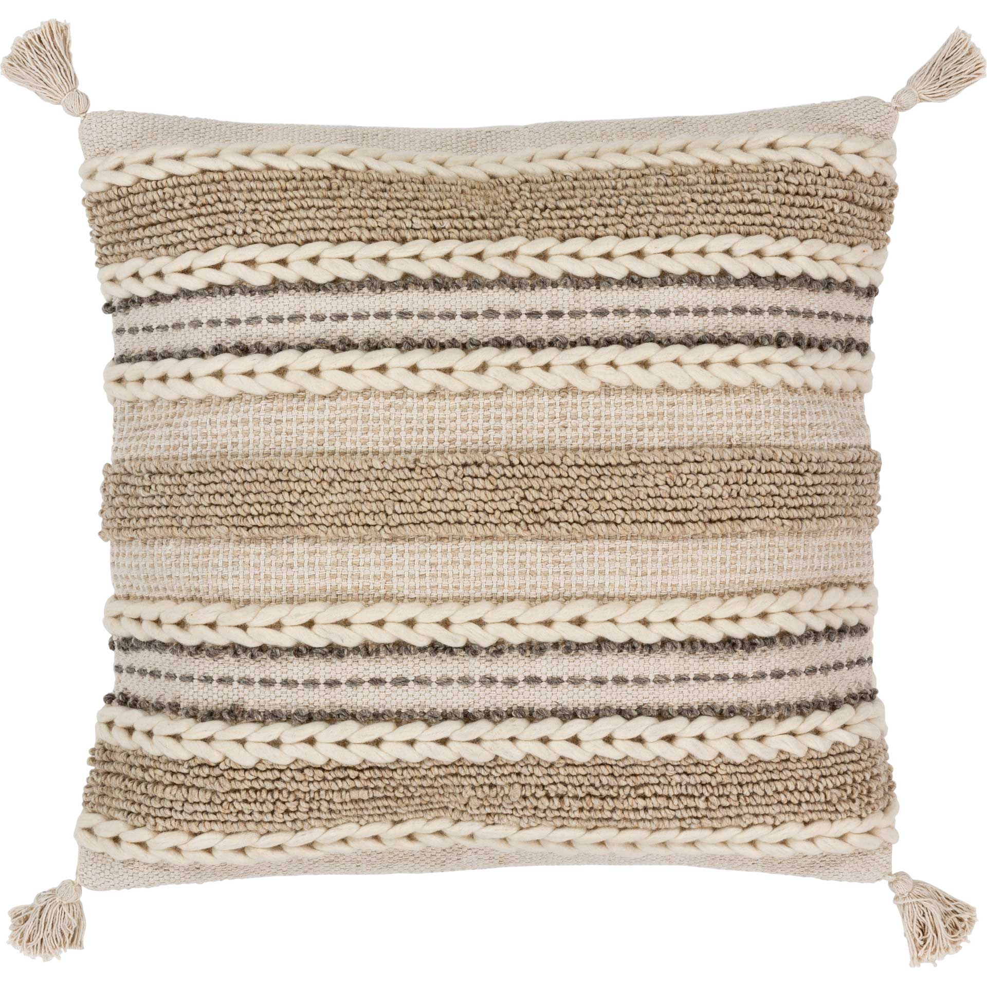 Tova Pillow Beige/Ivory/Taupe