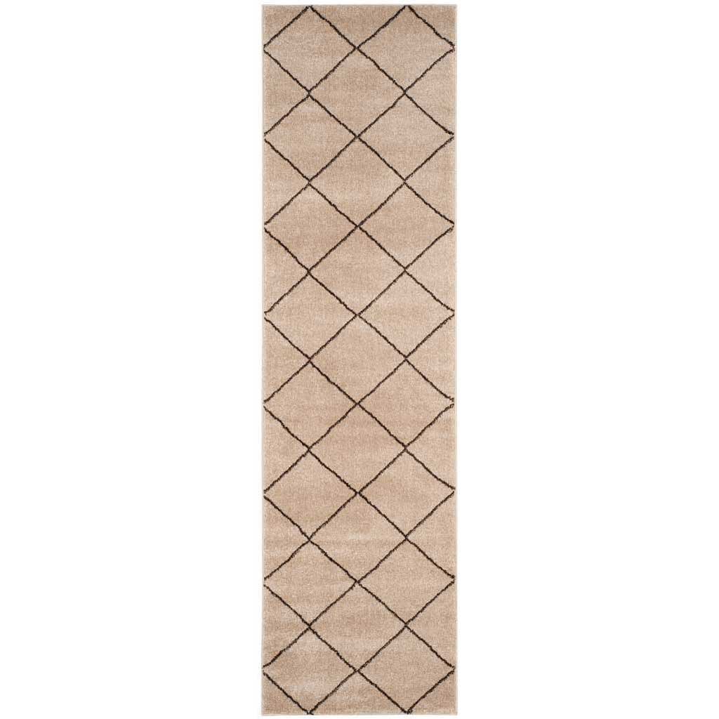 Tunisia Line Creme/Brown Runner Rug