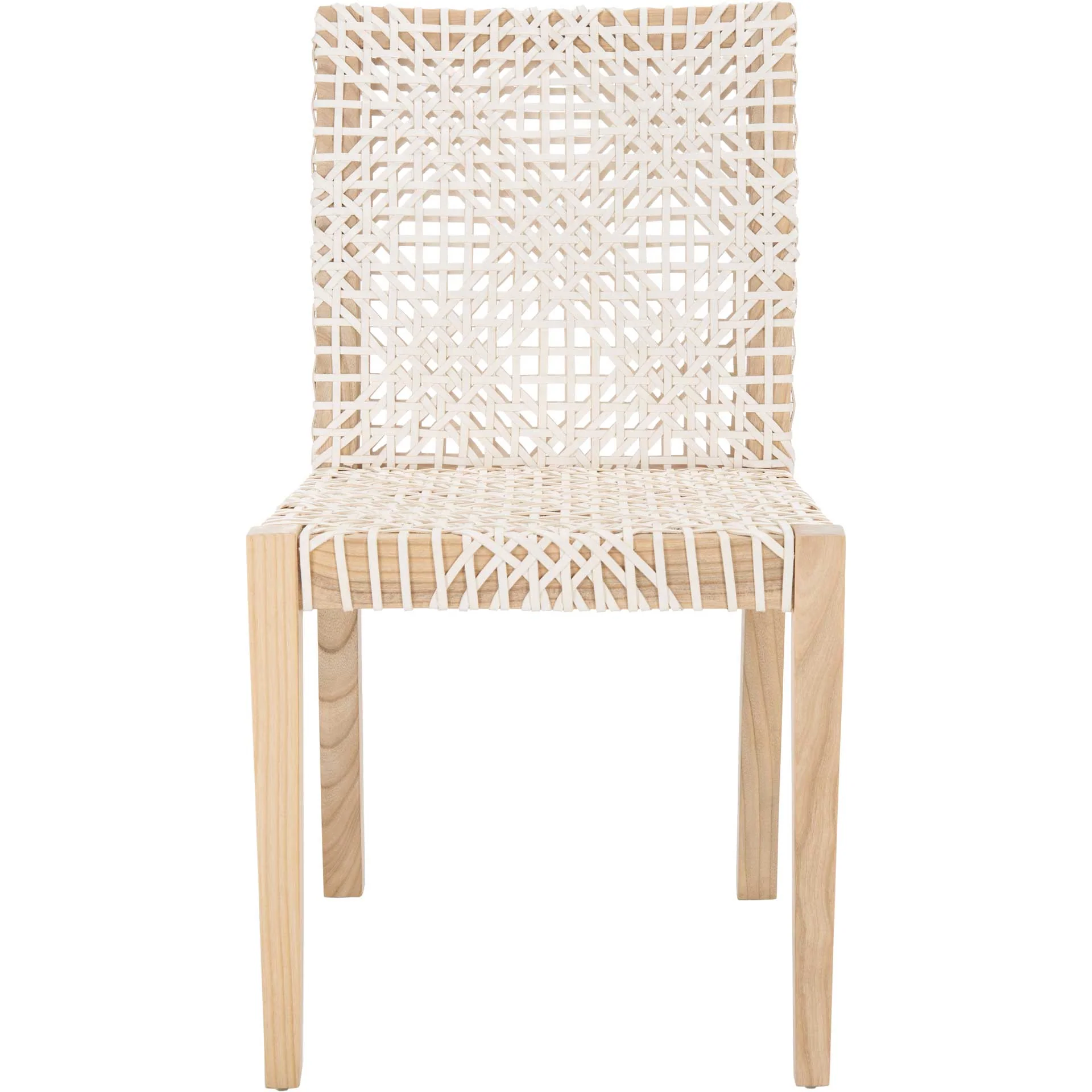 Tycho Leather Dining Chair White/Natural (Set of 2)