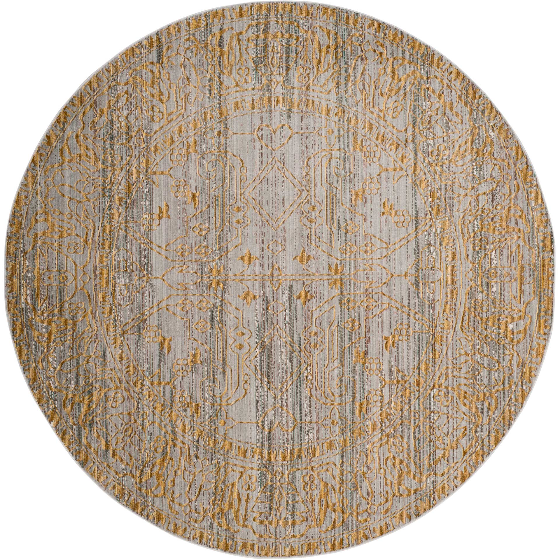 Valencia Gray/Gold Round Rug