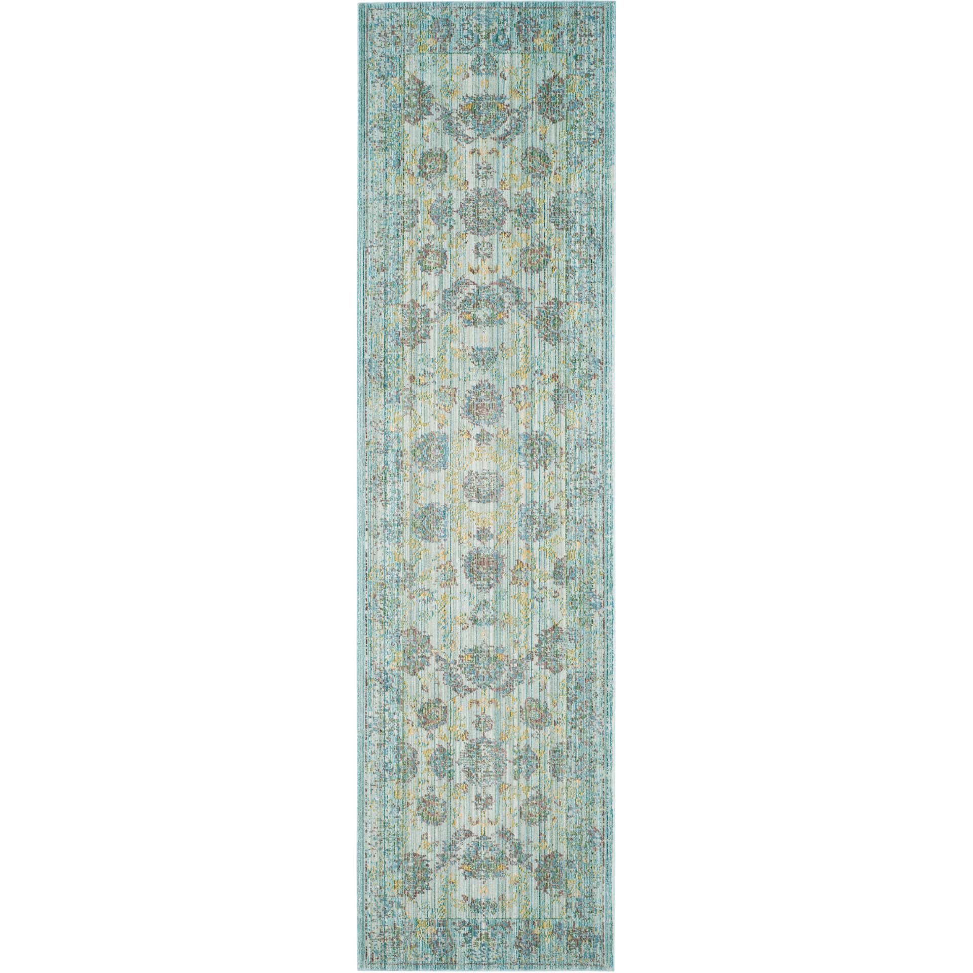 Valencia Light Blue/Turquoise Runner Rug