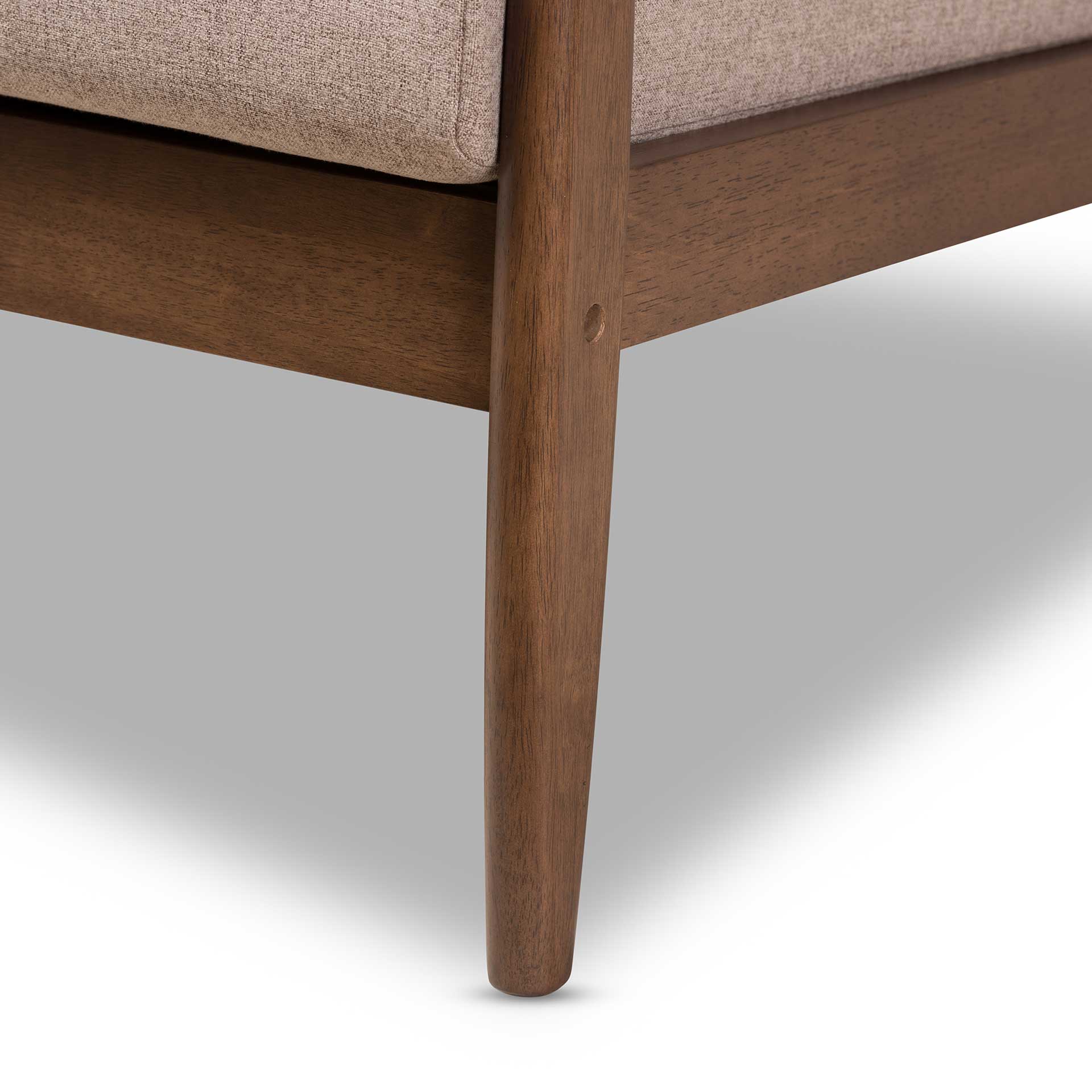Vega Fabric Upholstered Loveseat Light Brown/Walnut - Image 4