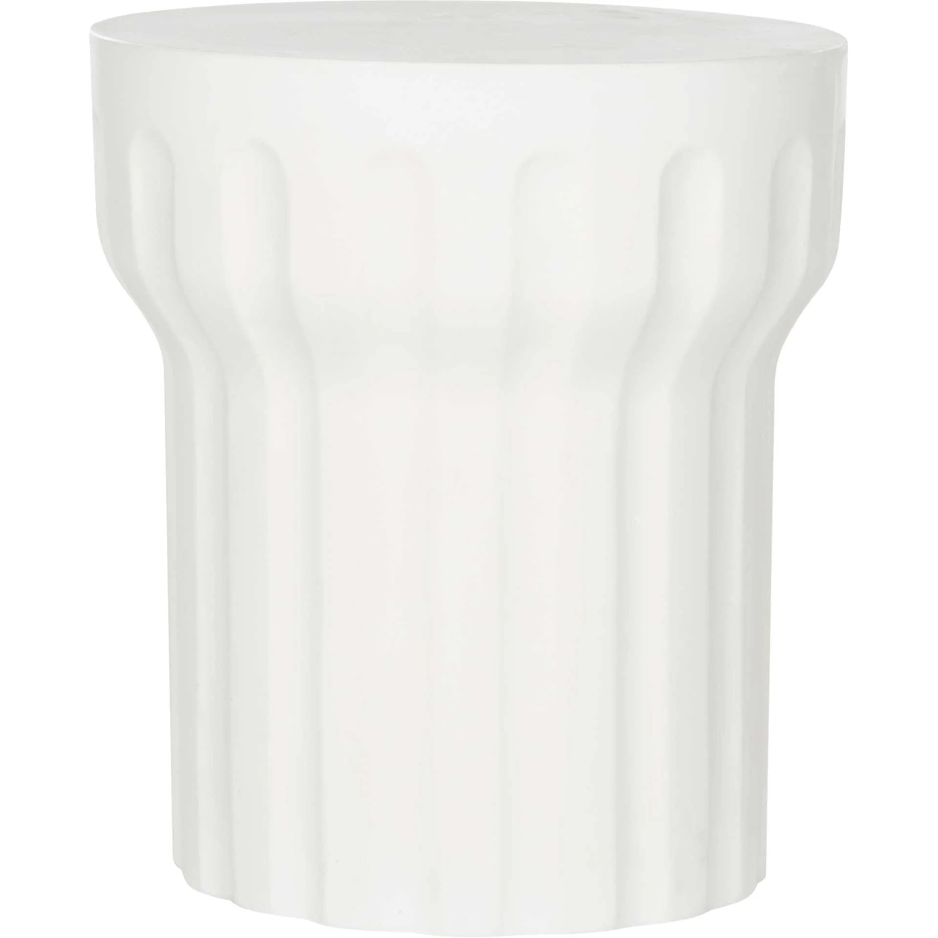 Verdi Modern Concrete Round Accent Table Ivory