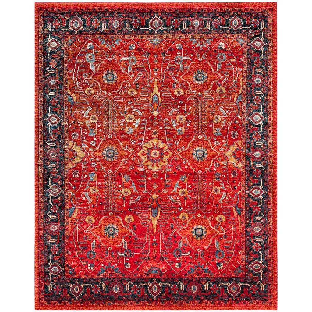 Vintage Hamadan Orange/Navy Area Rug