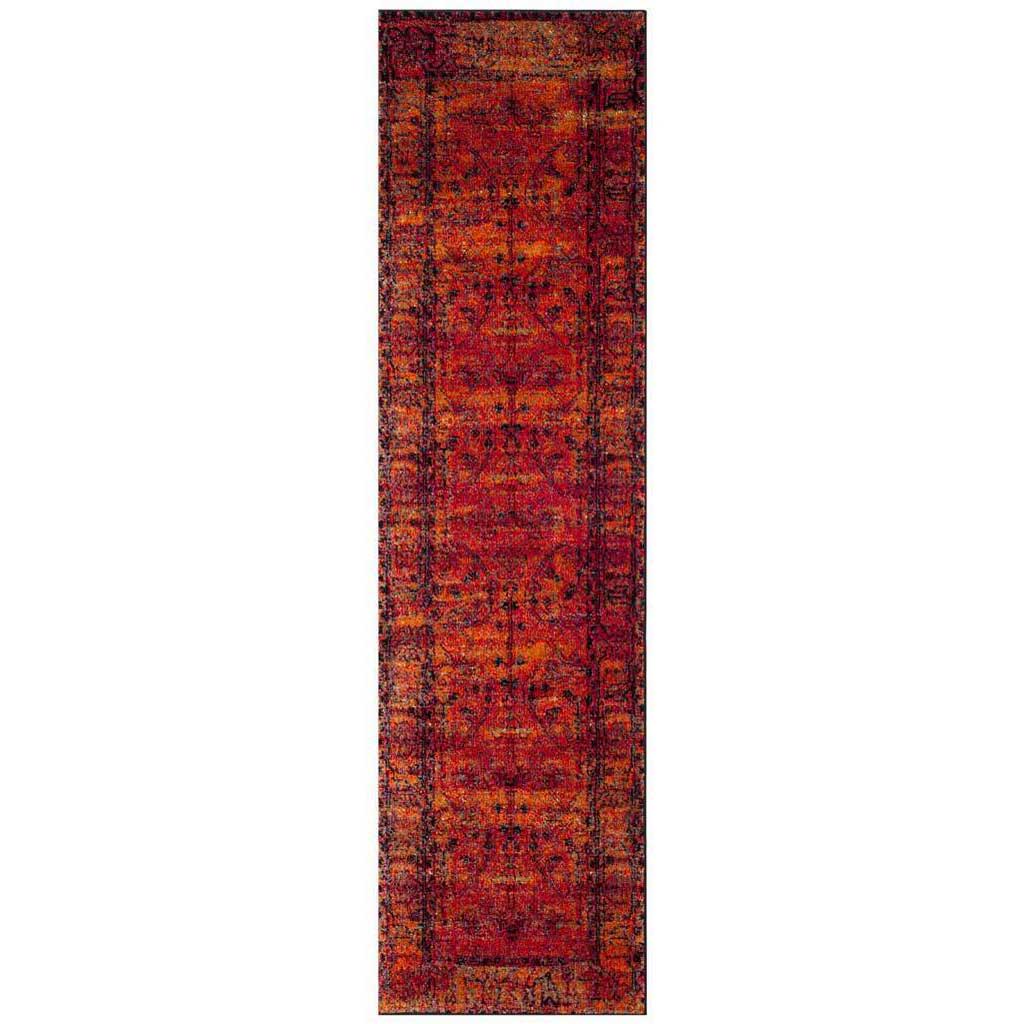 Vintage Hamadan Orange Runner Rug