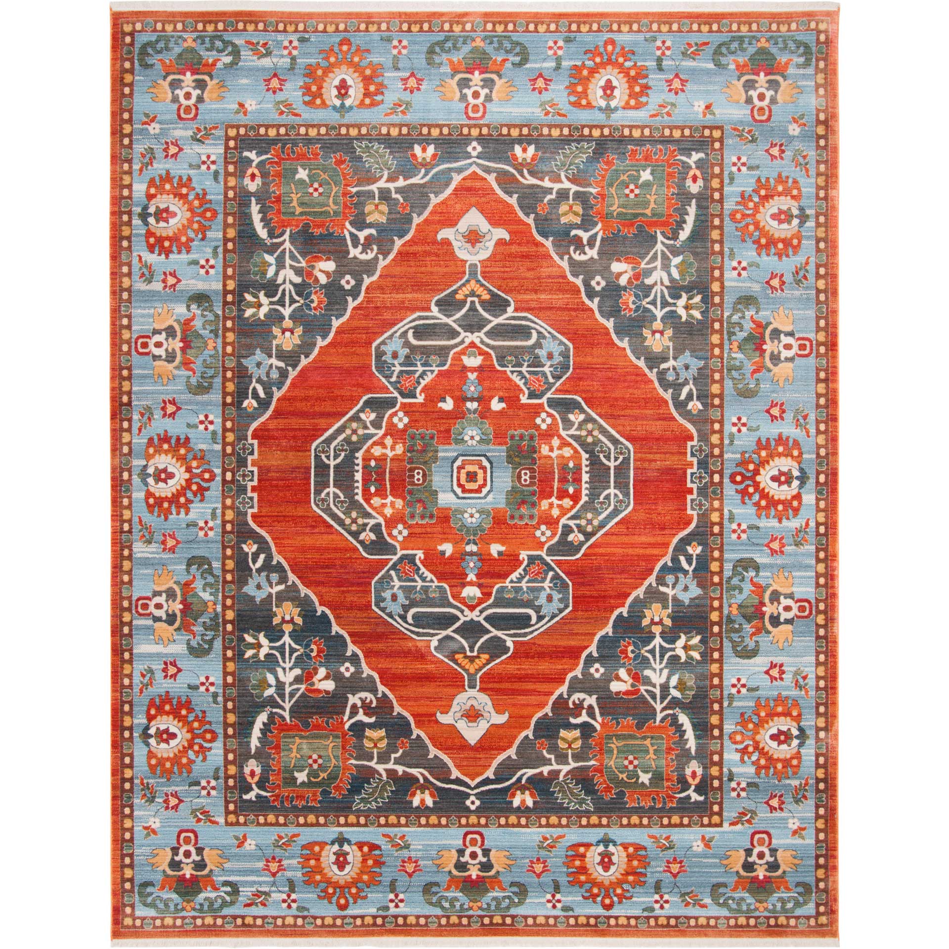 Vintage Persian Rust/Blue Area Rug