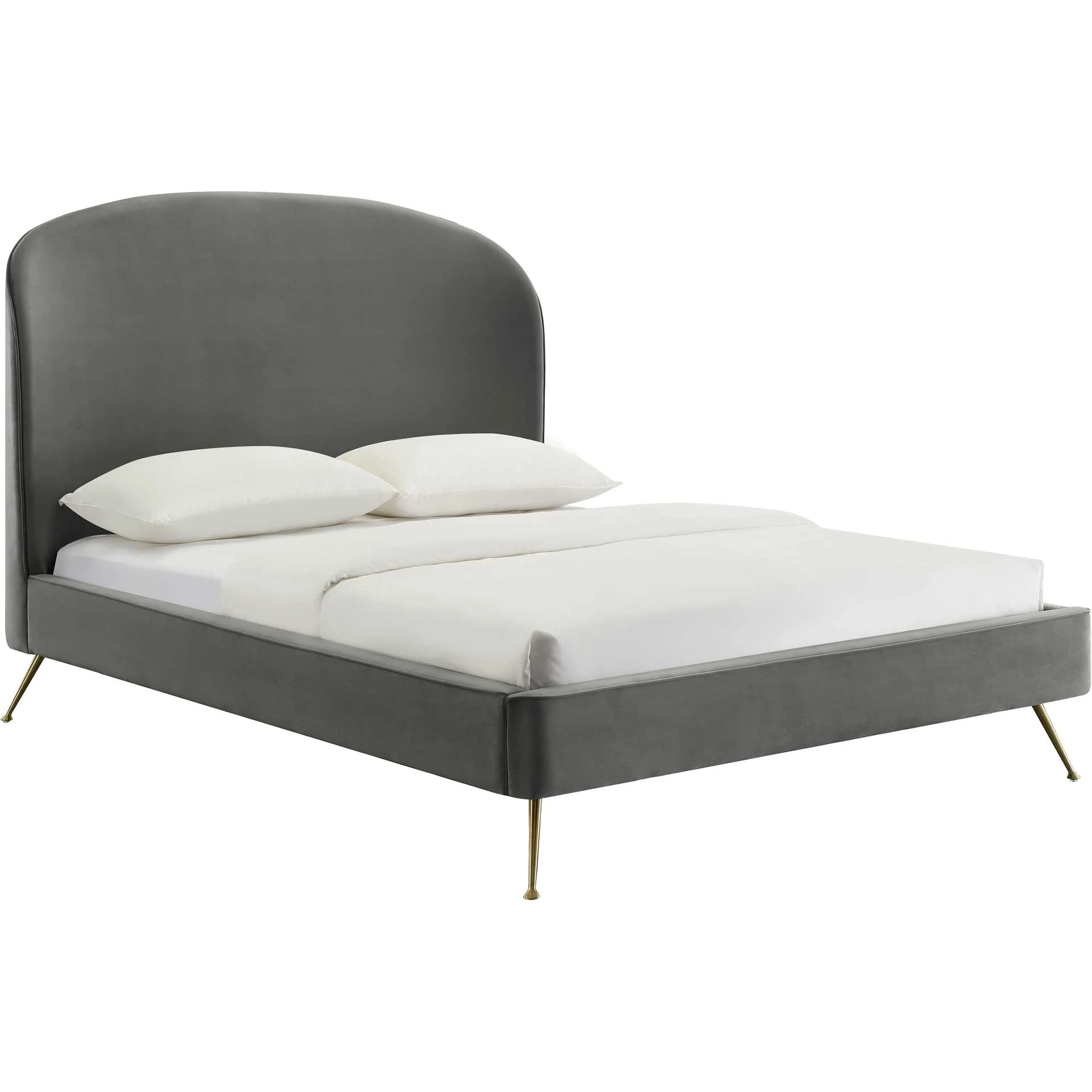 Vivify Velvet Bed Gray