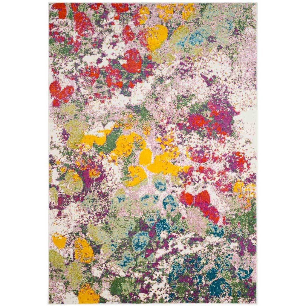 Watercolor Light Green/Rose Area Rug