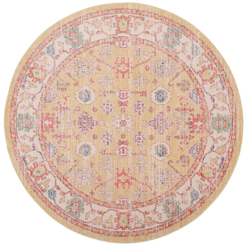 Windsor Gold/Lavender Round Rug