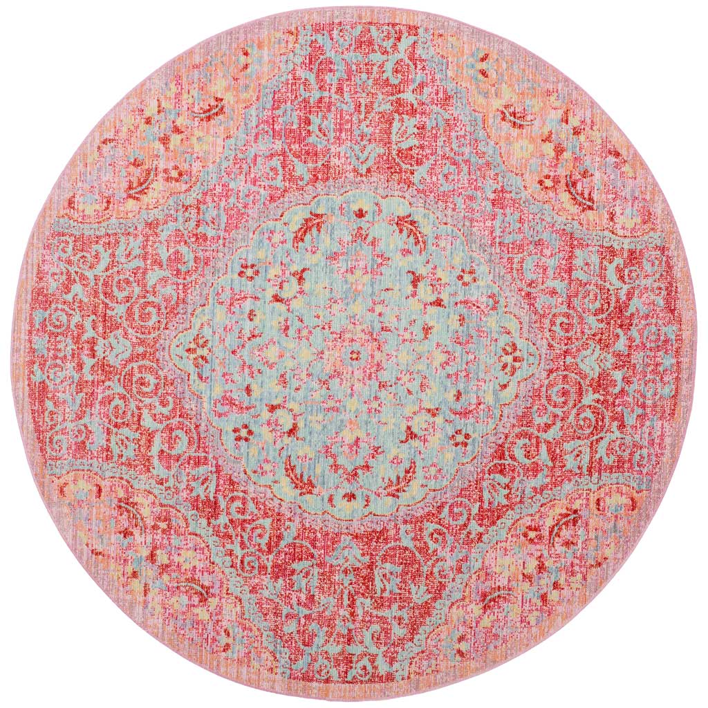 Windsor Lens Rose/Seafoam Round Rug