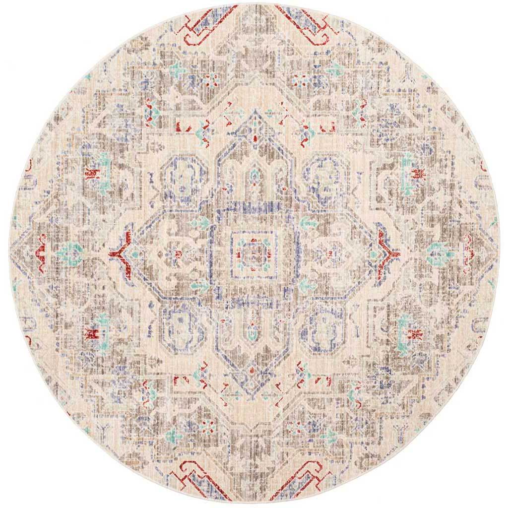 Windsor Light Gray/Ivory Round Rug