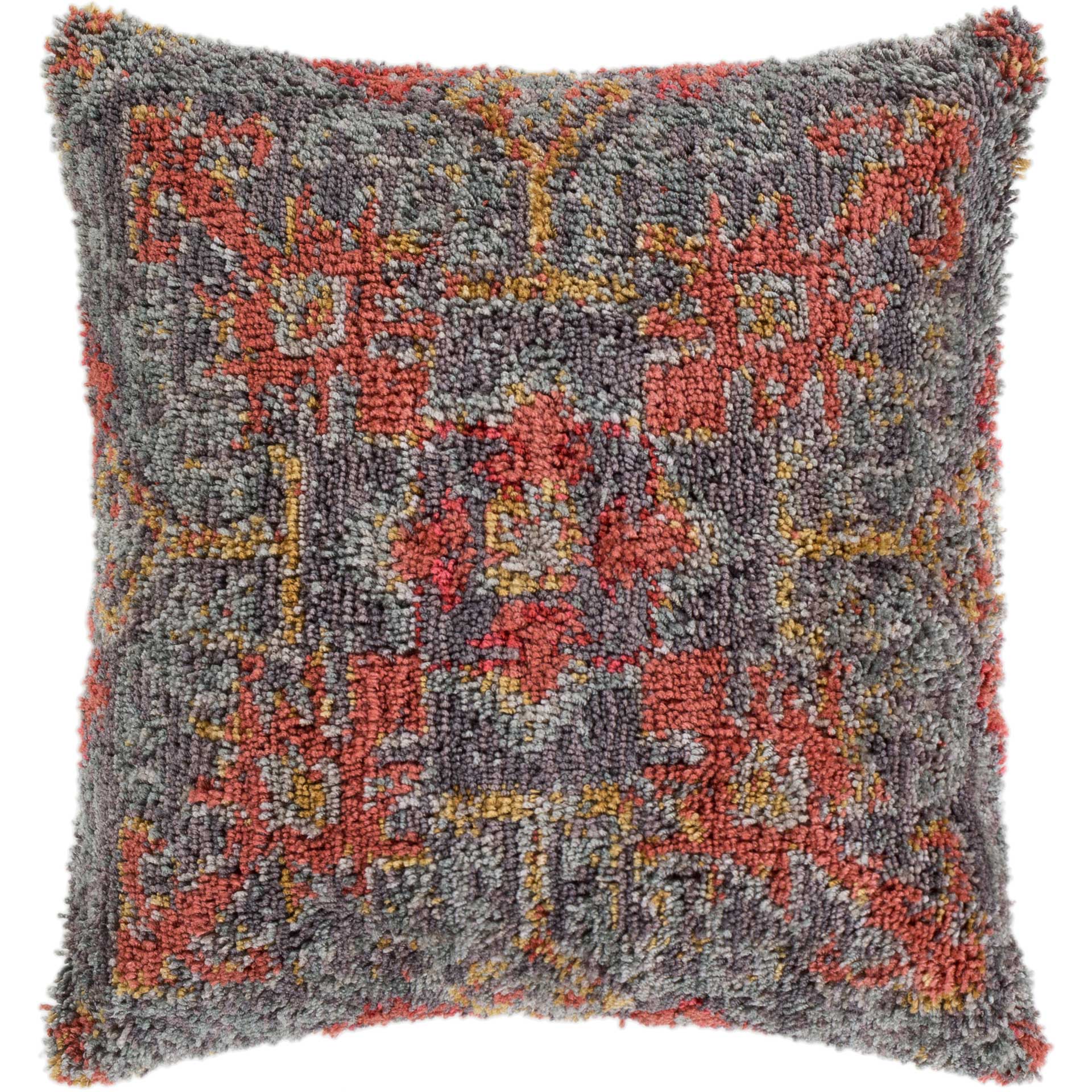 Yazan Pillow Ivory/Medium Gray/Burnt Orange