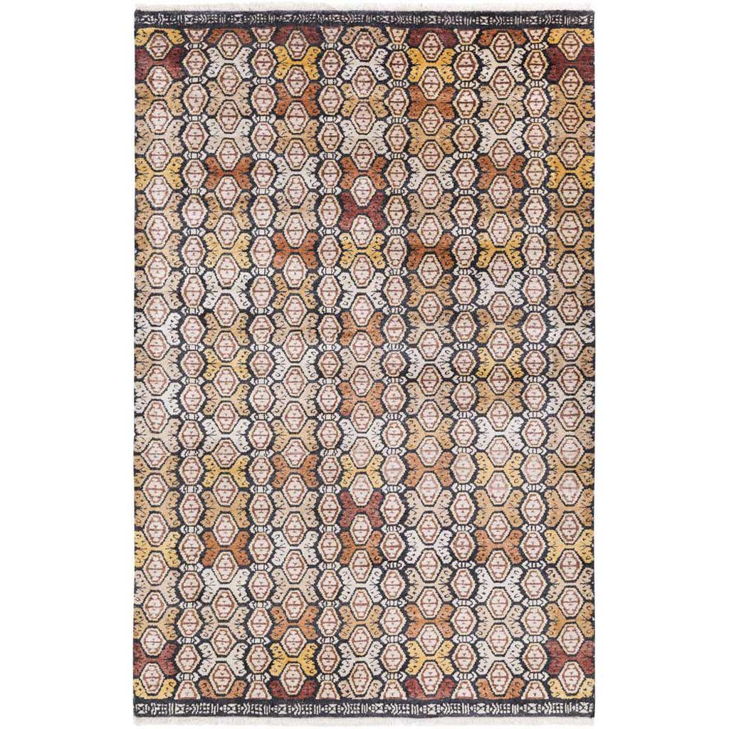 Zambia Cream/Dark Brown/Mustard Area Rug
