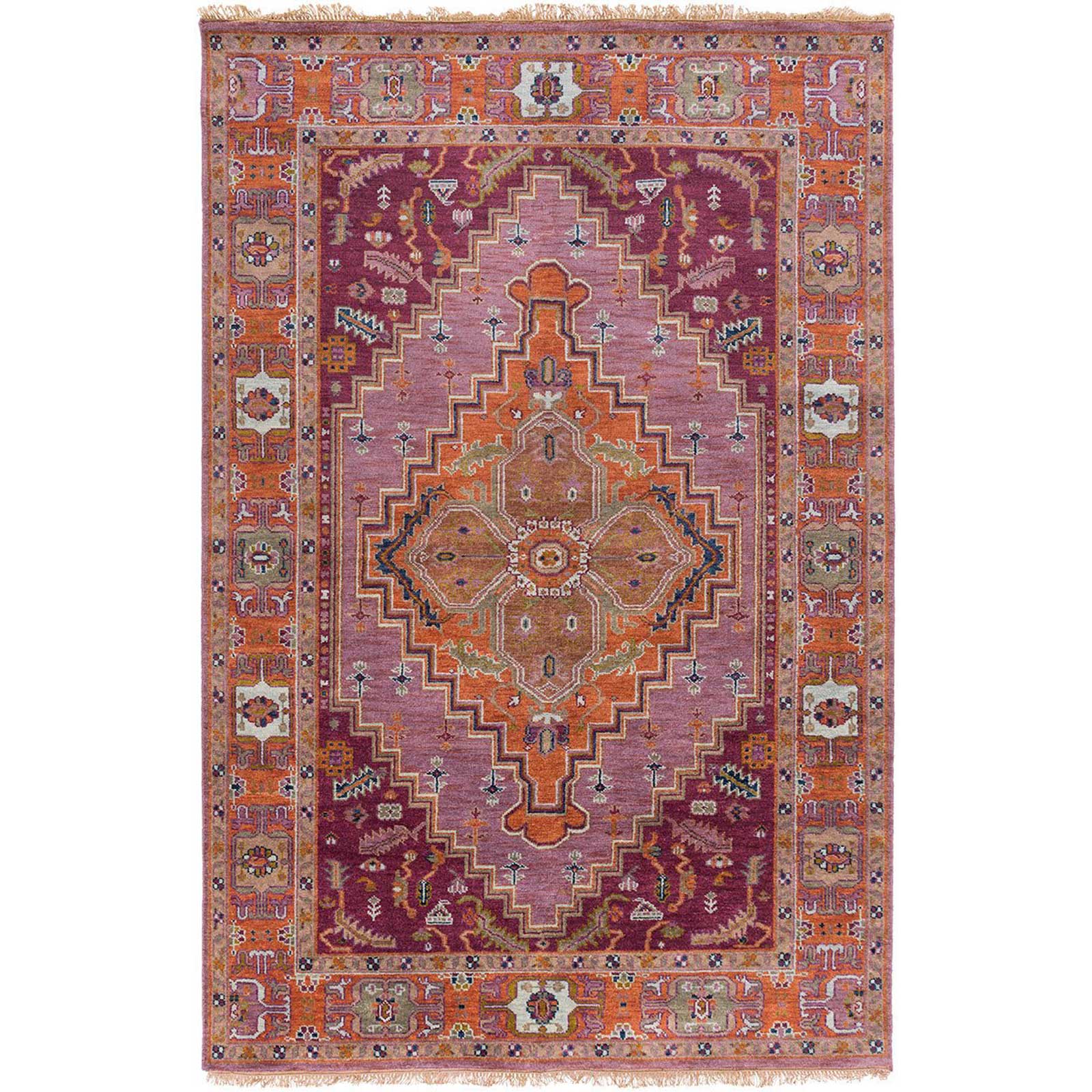 Zeus Eggplant/Rust Area Rug