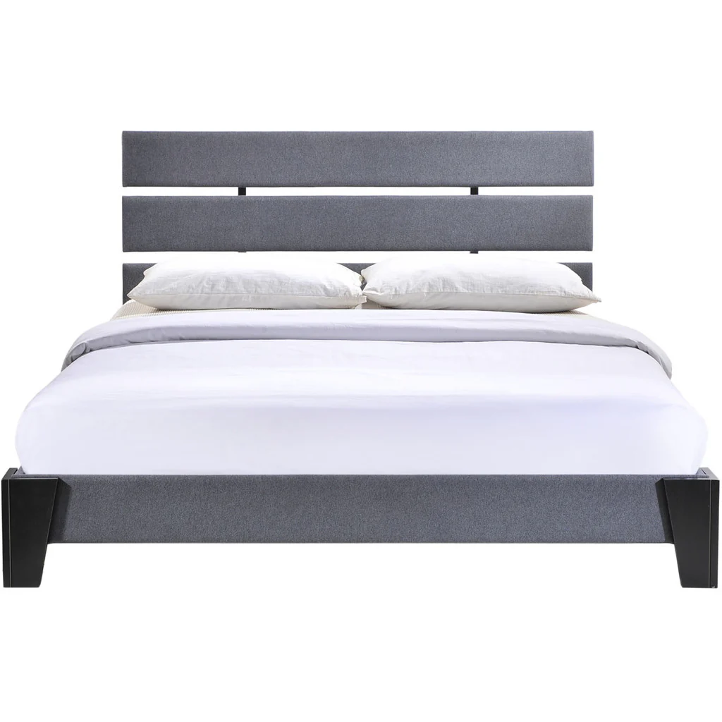 Zoar Queen Fabric Bed Gray