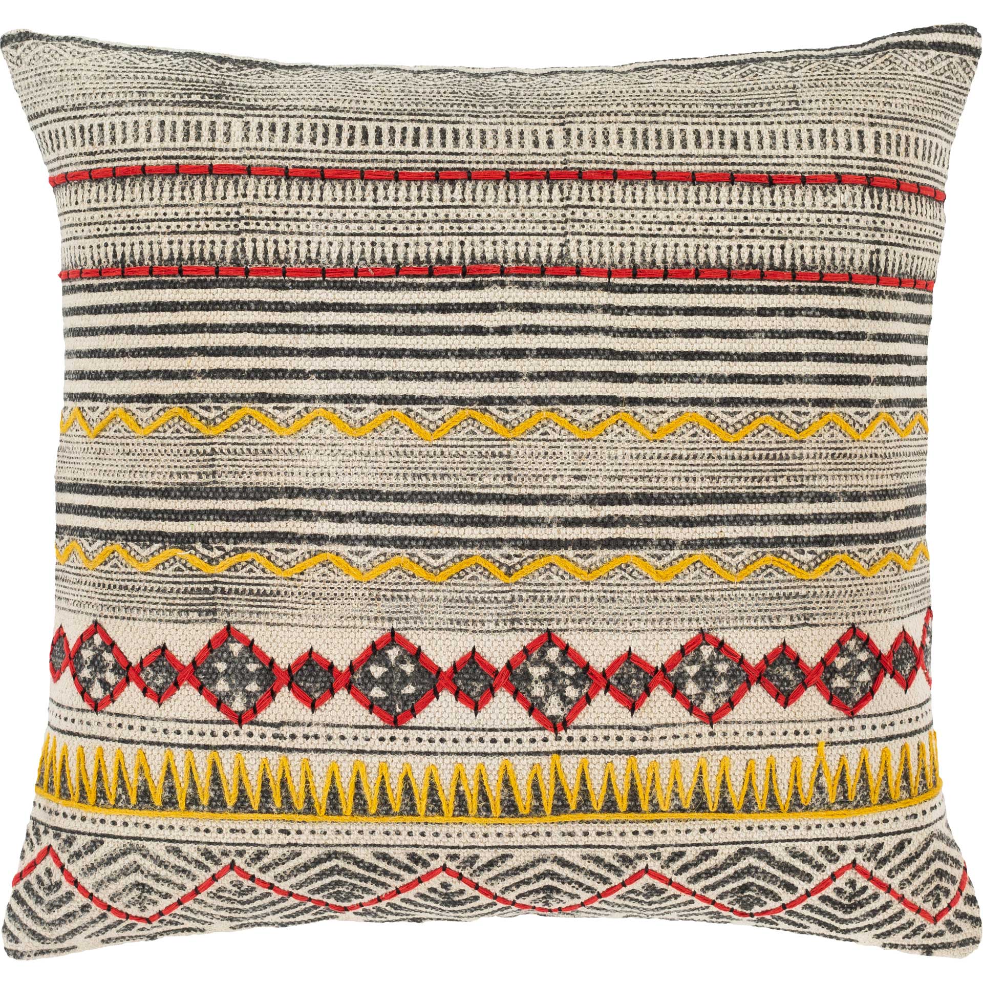 Zoey Pillow Cream/Ivory/Bright Yellow